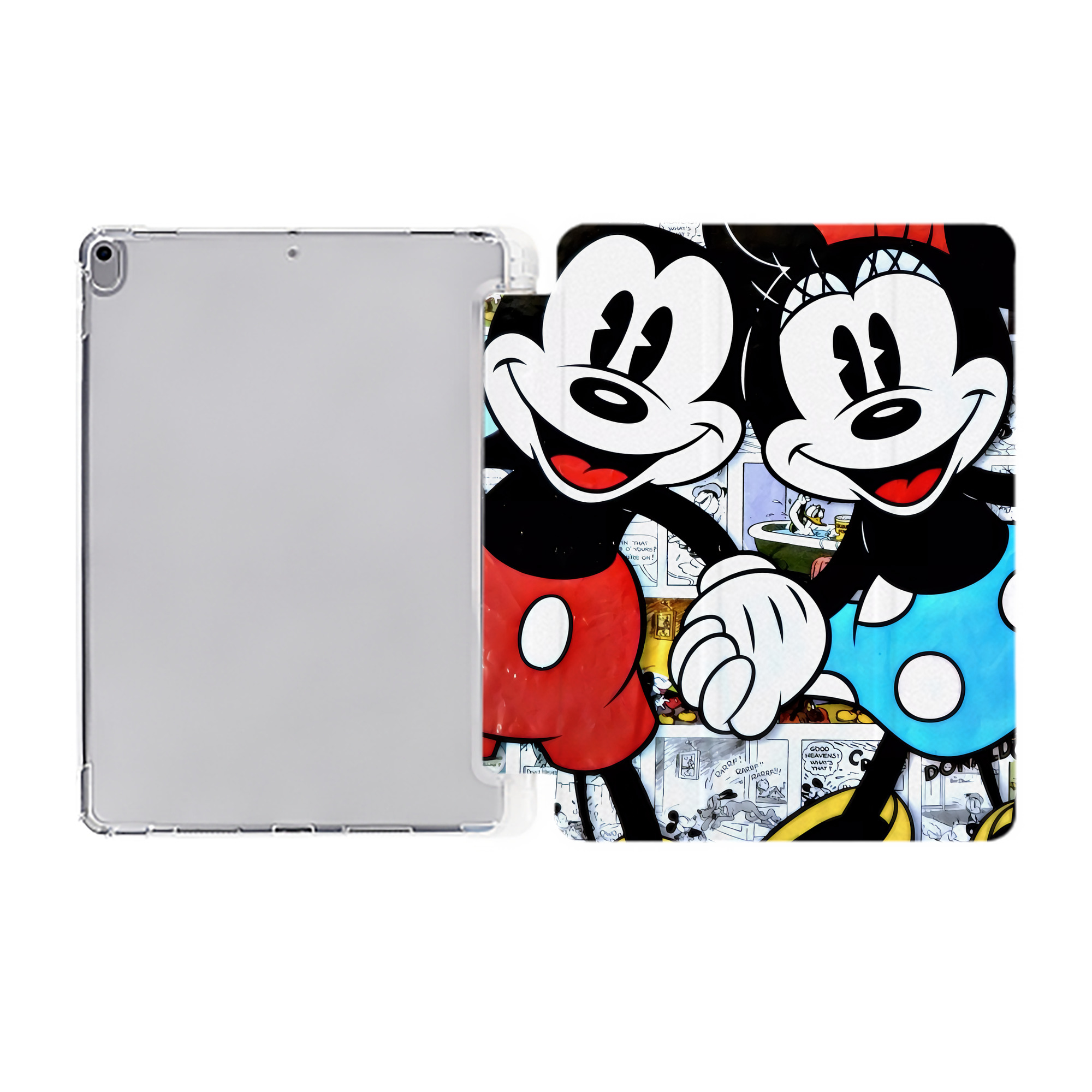 （画像用） ミッキーマウス Mickey Mouse IPad ケース ペン収納付き 三つ折りスタンド PUレザー×シリコン 対応機種9.5/10.5/10.9インチ